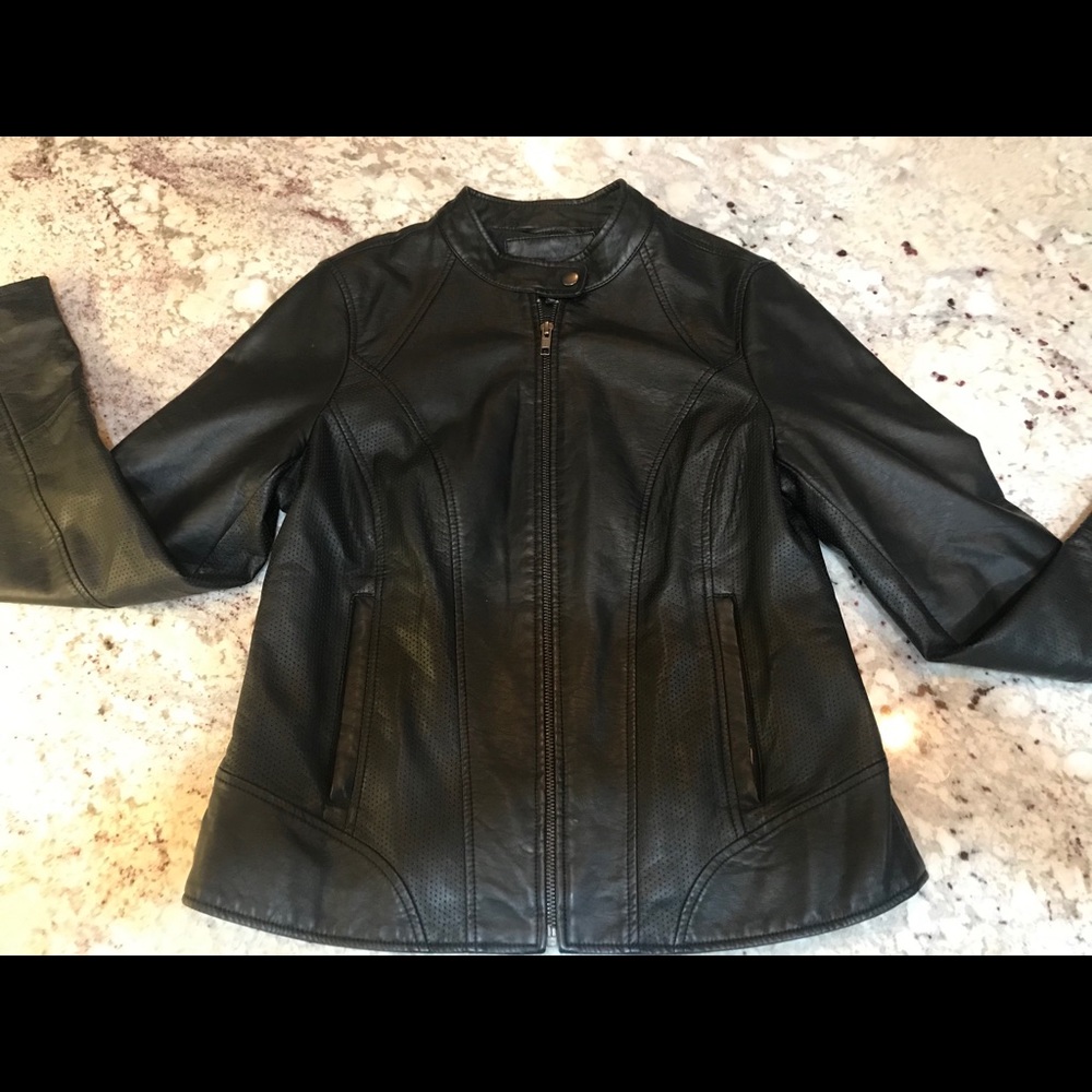 Express faux leather motorcycle jacket
